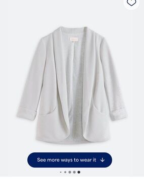 Skies Are Blue Soft Tunic Blazer Light Gray Open Front